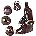 Leathario Men's Leather Retro Chest Sling bag Crossbody Shoulder Bag Multipurpose Backpack Deep Brown