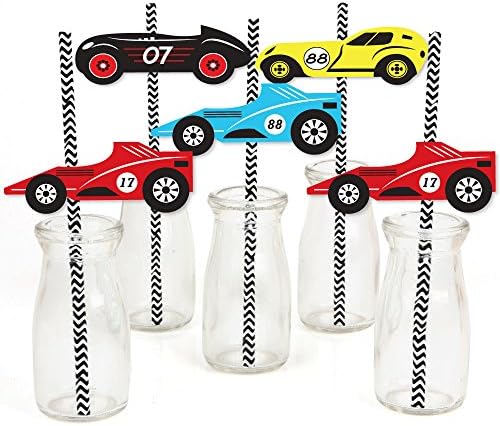 Race Car Candy Sticker Kit - 304 Piece Let's Go Racing Party Favor Supplies