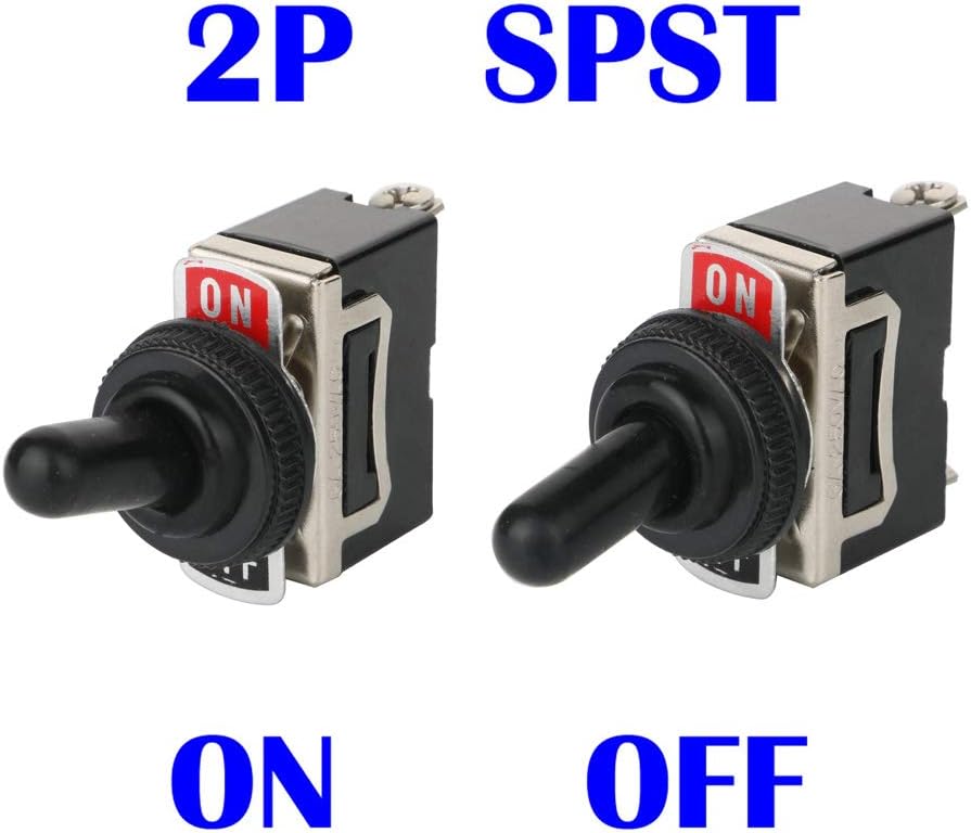 Gebildet Rocker Toggle Switch with Waterproof Boot Cap Cover, 12V-24V-48V-110V/10A, 220V-230V/6A, 2 Pin SPST ON/OFF Switch - Image 5