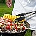 Kitchen Tongs for Cooking Serving - Heavy Duty Stainless Steel BBQ Grill and Salad Serving Food Tong with Non Stick Silicone Head and Non Slip Grip plus Built in Locking O-Ring, 9 and 12 inch Set of 2