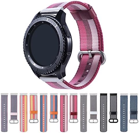 Cumeou Gear S3 Frontier Band, Nylon Replacement Bands 22mm Quick Release Breathable Bracelet Strap for Samsung Gear S3 Classic/Frontier/Huawei Watch 2 Classic/Pebble Classic/Time/Time Steel/2/2 SE