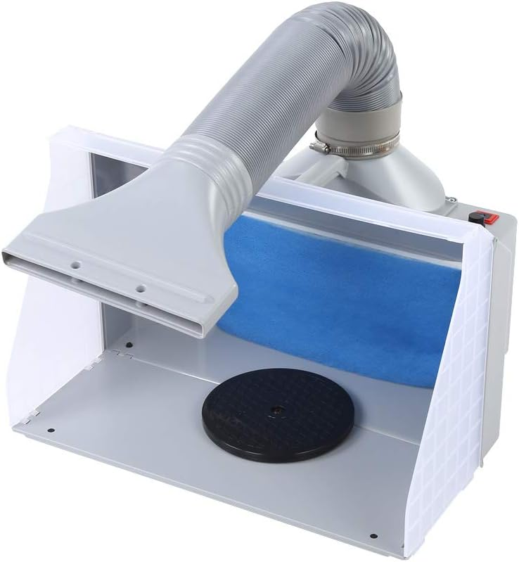 Portable Airbrush Spray Booth Set, Airbrushing Spray Booth & Extractor Set with LED Light Hose