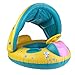WINOMO Baby Swimming Float Boat with Sunshade Seat with Horn - Yellow