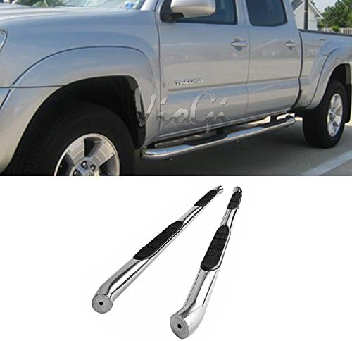 AutoCat Side Step Rails Nerf Bar Running Boards For 05-15 Tacoma Double/Crew Cab (w/ 4 Full Size Doors) 3" SS