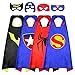 Superhero Cape for Kids, Double-Sided Satin Capes and Mask for Dress Up Costumes (4 Capes) Blue