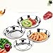 Yamde 4 Pcs 7.8 Inch Stainless Steel Round Plate Set for Camping Outdoor，Serving Tray，Dish Plate，Kitchen