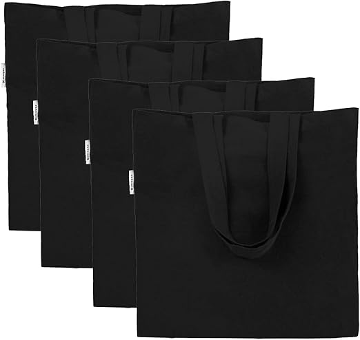 Amazon Com Pack Of 4 Shopping Bag Crafting Decorating Black Bag