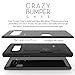 Note 8 Case, Molan Cano [Crazy Bumper] Dual Layer PU Case Wallet Cover with 1 Card Slot for Samsung Galaxy Note 8 - Metallic Black