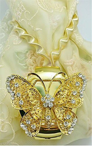 Alberta Chic One Pair Curtain Clips Curtain Attraction Appliance Buckle Magnetic Tieback Creative Diamond Curtain Bind Europe Type (Gold butterfly)