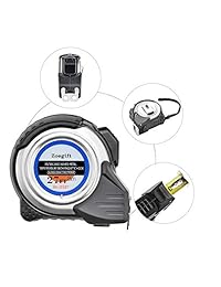 Cinta métrica retráctil de doble cara   Cinta métrica magnética de 27 pies   8 m. Métricas y pulgadas con números en negrita, 30  hoja más gruesa, cinta métrica resistente con armadura para caídas inevitables.