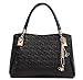 Deluxe Women 3 Piece Tote Bag Pu Leather Handbag Purse Bags Set (Black4)