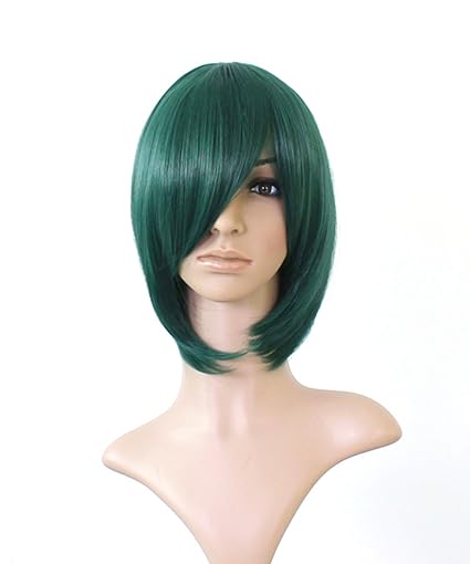 Amazon Com Hoolaza Dark Green Short Straight Inward Curly Hair