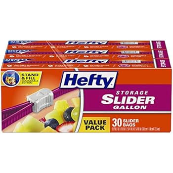 Hefty Slider Storage Bags Gallon Size, 90 Count