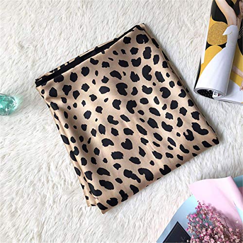Keasmto Leopard Midi Skirt Plus Size for Women High Waist Silk Satin Skirts Tags M