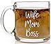 Shop4Ever Wife Mom Boss Glass Coffee Mug