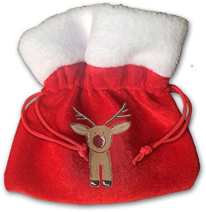 Deer Velvet Sponge Drawstring Gift Bag Set Holiday Design