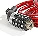 Wordlock CL-408-RD 4-Letter Combination Bike Lock Cable, Red, 5-Feet