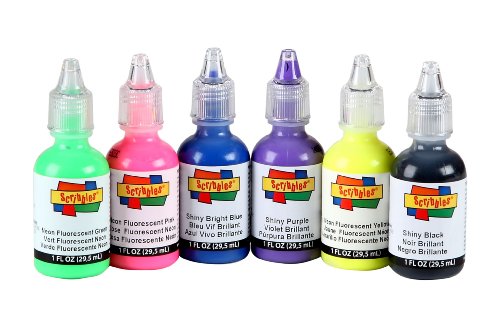 Scribbles Dimensional Fabric Paint 6/Pkg - 80'S Pop
