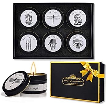 CREASHINE Unique Gifts Scented Candles Set, 2019 Christmas Candles Gifts for Men and Women, Natural Soy Wax Candles, Aromatherapy Candles for Women Stress Relief and Relaxation- 6 x 3.5 oz