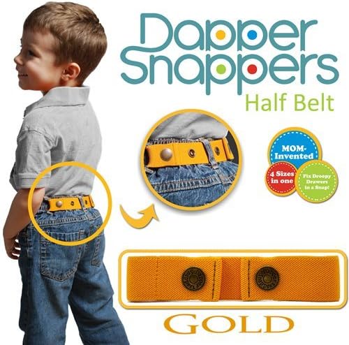 Dapper Snapper Made in USA Baby &amp; Toddler Adjustable Belt-Gold by Dapper Snappers