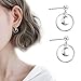 Leiothrix Geometrical Hoop Moon Earrings Stud Chic Jewelry for Women and Girls