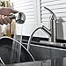 Ufaucet Commercial Stainless Steel Single Lever Single Handle Pull Out Sprayer Prep Kitchen Sink Faucets, Brushed Nickel Finished