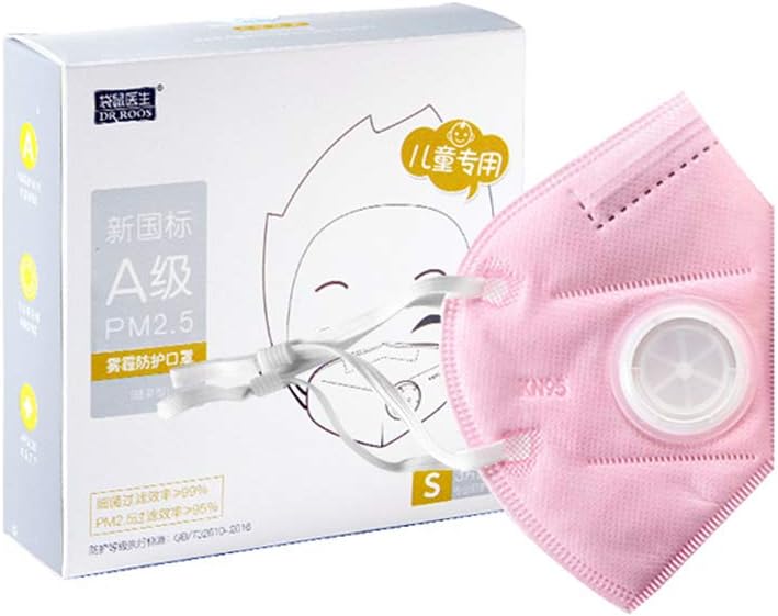 N95 Mask, Dust Cover With Filter For Excellent Respiratory Protection, Dust Mask For Adults And Children (Three Packs Per Box),Pink,S