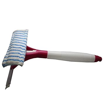 Kriva 3 in 1 Rubber Squeegee Sponge Tool Spray Bottle Window Cleaning Glass Auto Wiper - 1pc (Multi Color)