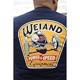 Weiand 10002-LGWND Large Navy Power and Speed Retro T-Shirt