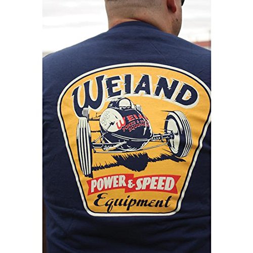 Weiand 10002-LGWND Large Navy Power and Speed Retro T-Shirt