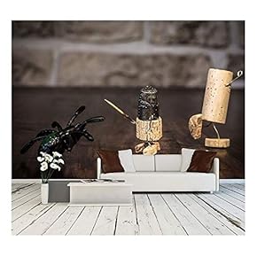Concept Bravery Knight with Spider, Wine Cork Figures - Removable Wall Mural | Self-Adhesive Large Wallpaper - 66x96 inches