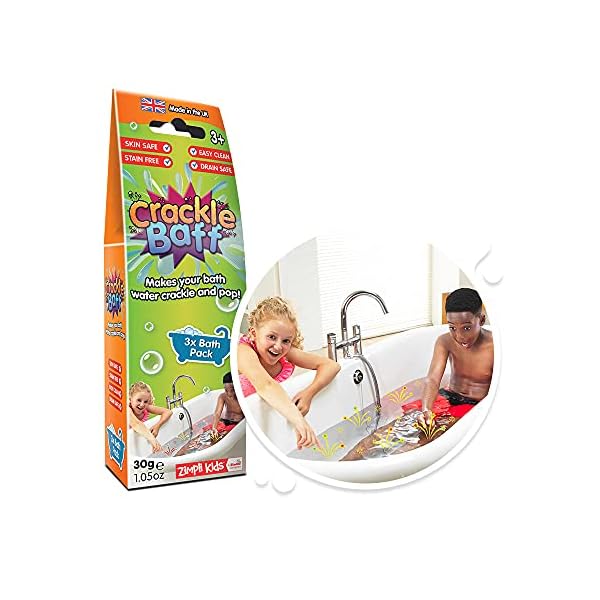 Crackle Baff Colours from Zimpli Kids, 3 Bath Pack, Magically makes your water Crackle, Pop & Change Colour, Birthday…