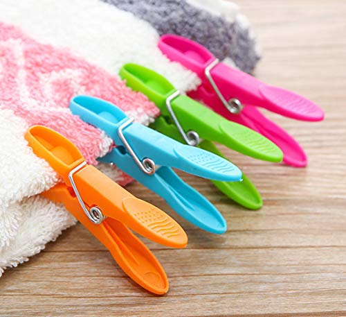 DurReus Sturdy Clothesline Pins for Drying Clothes Large Plastic Clothespins Hanger Clips Pegs Laundry Clamps 24 Pack Green - Thumbnail 5