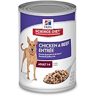 Hill's Science Diet Adult Chicken & Beef Entrée Canned Dog Food, 13 oz, 12-pack