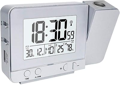 Queta Digital Projection Alarm Clock Time Temperature Humidity Dual Alarm