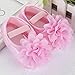 Hot Sale!Canserin Baby Girl Chiffon Flower Elastic Band Walking Shoes (12(6~12 Month), Pink)
