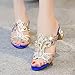 ℱLOVESOOℱ Women Rhinestone High Chunky Heels Open Toe Prom Wedding Party Beach Dress Slide Sandal Slipper Slip On Stiletto Dark Bluethumb 1
