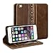 GMYLE iPhone 6s Case, Book Case Vintage for iPhone 6/6s -Classic Crazy Horse [Brown]