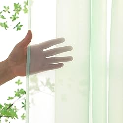 PHILEASY Window Sheer Light Green Curtains 63