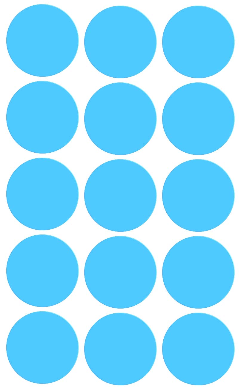 Royal Green Circular Light Blue Labels 1.25 inch (30mm) Light Colored Stickers 225 Pack