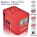 Travel Adapter with 4 USB (SandRed) - All-in-One European Power Adapter - for UK US China & 150+ Countries - Smart Charging Electrical Adapters for Travel - Type C Type A Type G Type I by Sublimeware