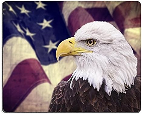 Mousepads Bald eagle with the american flag out of focus and grunge look 18992168 by MSD Mat Customized Desktop Laptop Gaming Mouse Pad