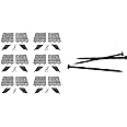 EasyFlex 2.7in No-Dig Landscape Edging 90ft Kit with Anchoring Spikes, Slate Gray (3602S-90C) and 24 Count Spiral Nylon Anchoring Spikes