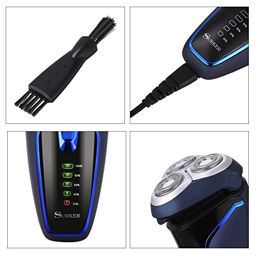 GHB SURKER Electric Shaver Rotary Shaver for Men Waterproof Wet and Dry
