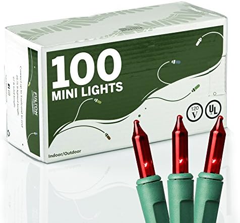 Fulton Illuminations 100 Mini String Light Set, 27-Foot, Red