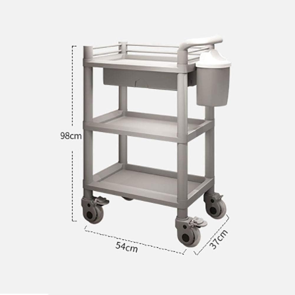 Medical Cart Tool 3 Tier Medical Utility Cart With Drawer Dirt