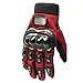 Tonsiki Carbon Fiber Motorcycle Motorbike Cycling Racing Full Finger Gloves (Red, XXL)
