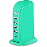 USB Tower Charging Station Upoy, Multiport Chargers for Multiple Devices 40W, Small Charging Hub for Desk, Office, Travel, USB Power Block Adapter for iPhone/Ipad