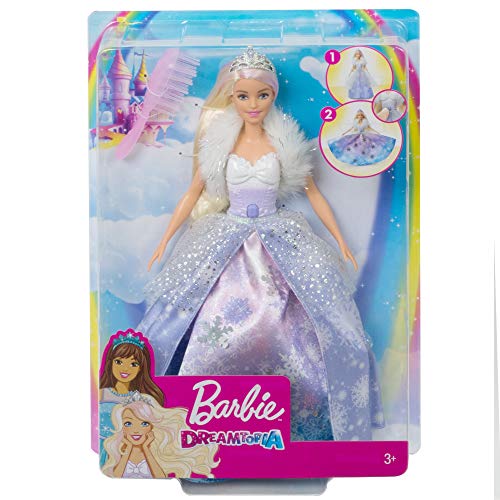 Barbie GKH26 - Dreamtopia Schneezauber Prinzessin Puppe Mit Haarbürste Und Diadem, Spielzeug Ab 3 Jahren – Bild 7