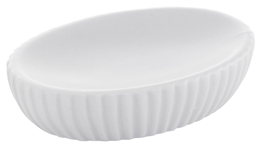 Gedy Marika Soap Dish, Ceramic, White, 8.3 x 12 x 3